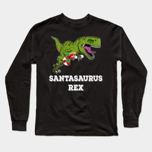 Men_s T Rex Holiday Kid Candy Cane Long Sleeve T-Shirt